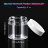 Picture of 50 Pack 2 OZ Plastic Jars Round Clear Cosmetic Container Jars with White Lids, Eternal Moment Plastic Slime Jars for Lotion, Cream, Ointments, Makeup, Eye shadow, Rhinestone, Samples, Travel Storage