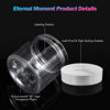 Picture of 50 Pack 2 OZ Plastic Jars Round Clear Cosmetic Container Jars with White Lids, Eternal Moment Plastic Slime Jars for Lotion, Cream, Ointments, Makeup, Eye shadow, Rhinestone, Samples, Travel Storage