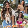 Picture of AISI HAIR Long Wavy Wig for Women,Dark Brown with Blonde Highlight Wavy Lace Hairline Wig, 26 Inch Middle Part Synthetic Heat Resistant Wig for Daily Party