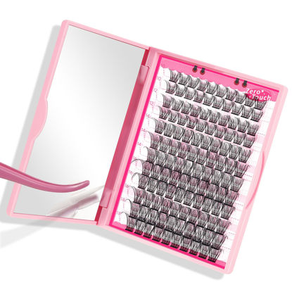 Picture of Lash Clusters, 120 Pcs Individual Cluster Lashes DIY Lash Extension Zero Downy-D-10-18mix Eyelash Clusters Volume Wispy Lashes Super Thin Band Reusable Soft & Comfortable(Downy-D-10-18 mix)