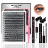 Picture of DIY Lash Extension Kit 300 Pcs Lash Clusters D Curl, Mix Eyelash Clusters Individual Lashes Kit Lash Bond And Seal Lash Remover Eyelash Brush Lash Tweezer Self Apply At Home(30D-9-18mix Kit)