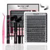 Picture of DIY Lash Extension Kit 300 Pcs Lash Clusters D Curl, Mix Eyelash Clusters Individual Lashes Kit Lash Bond And Seal Lash Remover Eyelash Brush Lash Tweezer Self Apply At Home(40D-9-18mix Kit)
