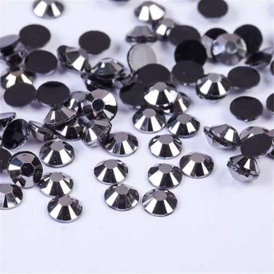 Picture of 1000 Pieces SS20 5mm Flatback Rhinestones Clear Glass Round Gems Crystals for Nail Art DIY Crafts Clothes Shoes Bags （Mineral Gray）