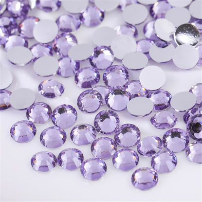 Picture of 3000 Pieces SS12 3mm Flatback Rhinestones Clear Glass Round Gems Crystals for Nail Art DIY Crafts Clothes Shoes Bags （Light Purple）