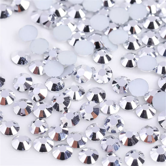 Picture of 1500 Pieces SS16 4mm Flatback Rhinestones Clear Glass Round Gems Crystals for Nail Art DIY Crafts Clothes Shoes Bags （Silver）