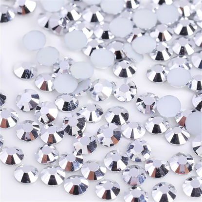 Picture of 3000 Pieces SS6 2mm Flatback Rhinestones Clear Glass Round Gems Crystals for Nail Art DIY Crafts Clothes Shoes Bags （Silver）