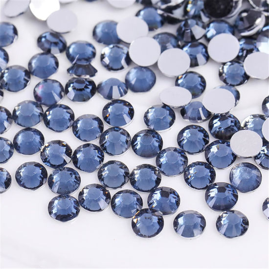 Picture of 1500 Pieces SS16 4mm Flatback Rhinestones Clear Glass Round Gems Crystals for Nail Art DIY Crafts Clothes Shoes Bags （Dark Grey）