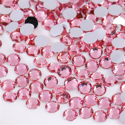 Picture of 3000 Pieces SS12 3mm Flatback Rhinestones Clear Glass Round Gems Crystals for Nail Art DIY Crafts Clothes Shoes Bags （Pink）