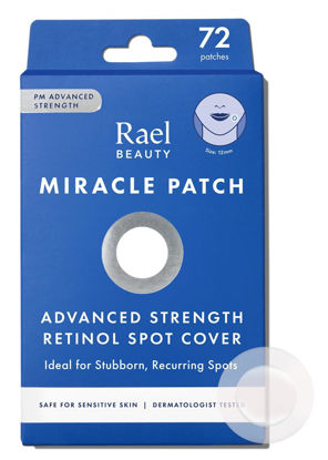 Picture of Rael Pimple Patches, Miracle Retinol Spot Cover - Hydrocolloid Acne Patch for Face, Absorbing Zits & Blemishes, PM Advanced Treatment, Facial Sticker (72 Count)