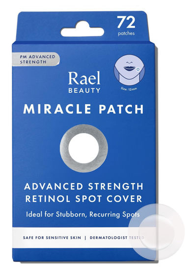 Picture of Rael Pimple Patches, Miracle Retinol Spot Cover - Hydrocolloid Acne Patch for Face, Absorbing Zits & Blemishes, PM Advanced Treatment, Facial Sticker (72 Count)