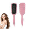 Picture of iDAOLI Curl Defining Hair Brush, 2024 Flash Boar Bristle Styling Brush for Curly Hair, Shaping & Defining Curls for Women, Pink