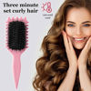 Picture of iDAOLI Curl Defining Hair Brush, 2024 Flash Boar Bristle Styling Brush for Curly Hair, Shaping & Defining Curls for Women, Pink