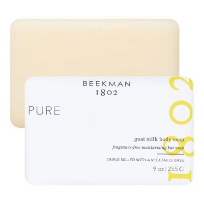 Picture of Beekman 1802 Goat Milk Soap Bar with Botanical Oils & Shea Butter - 9 oz - Gently Moisturizes, Exfoliates, and Nourishes for Soft, Healthy Skin - Cruelty-Free