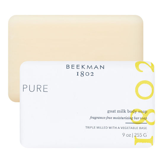 Picture of Beekman 1802 Goat Milk Soap Bar with Botanical Oils & Shea Butter - 9 oz - Gently Moisturizes, Exfoliates, and Nourishes for Soft, Healthy Skin - Cruelty-Free