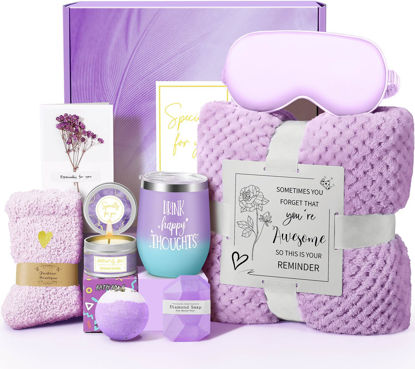 Picture of Happy Birthday Gifts for Women Mom Her Friend Sister Wife Grandma Coworker, Self Care Gifts Get Well Gifts Unique Relaxing Spa Gift Basket Set, Valentines Day Gifts for Her, Mothers Day Gifts for Mom
