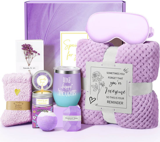Picture of Happy Birthday Gifts for Women Mom Her Friend Sister Wife Grandma Coworker, Self Care Gifts Get Well Gifts Unique Relaxing Spa Gift Basket Set, Valentines Day Gifts for Her, Mothers Day Gifts for Mom