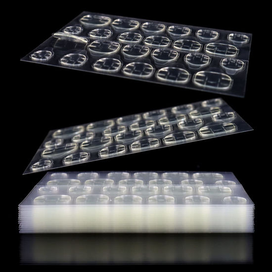 Picture of Allstarry 288pcs (12 Sheets) Adhesive Tabs Waterproof Breathable Glue Tabs Double-Sided Nail Jelly Sticker Super Sticky Fake Nail Glue Stickers Transparent Flexible for Manicure