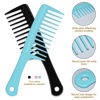 Picture of MODENGKONGJIAN 4PCS Wide Tooth Comb, Large Hair Detangling Comb Styling Comb for Curly, Wet, Long Hair (Black & Blue, Polypropylene (PP))