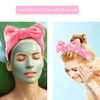 Picture of WHAVEL 6 Pack Pink Spa Headband Makeup Headbands Soft Skincare Headbands Bow Face Wash Headbands Shower Headbands Fluffy Head Wraps Hair Band for Washing Face