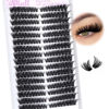 Picture of Pleell Lash Clusters 120D Fluffy Individual Lashes Clusters 8-17 MM 288 Pcs Cat Eye Wispy Eyelash Clusters D Curl Volume Cluster Eyelash Extensions Easy Diy Lash Extension Cluster at Home