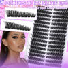 Picture of Pleell Lash Clusters 120D Fluffy Individual Lashes Clusters 8-17 MM 288 Pcs Cat Eye Wispy Eyelash Clusters D Curl Volume Cluster Eyelash Extensions Easy Diy Lash Extension Cluster at Home