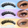 Picture of Pleell Lash Clusters 120D Fluffy Individual Lashes Clusters 8-17 MM 288 Pcs Cat Eye Wispy Eyelash Clusters D Curl Volume Cluster Eyelash Extensions Easy Diy Lash Extension Cluster at Home