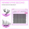 Picture of VEYESBEAUTY Lash Clusters Individual Eyelash Extensions Thin & Invisible Band DIY False Eyelashes for Self-application Newbie's Five-Second Series Wispy Lash Tray, Boldeye 10mm Single Length
