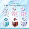 Picture of AZUREBEAUTY Dip Powder Nail Set, 6 Colors with Glitter in Pink and Aqua Blue, Light Dark Tones, No Lamp Needed, All Seasons, Dipping Powder Starter Kit for Manicure and Salon Use
