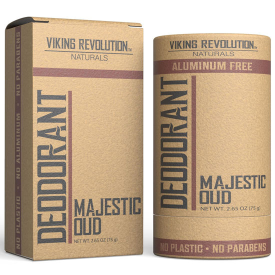 Picture of Viking Revolution Majestic Oud Deodorant for Men - Deodorant Men Aluminum Free with Shea Butter and Tapioca Starch - Mens Deodorant Stain Free and Baking Soda-Free - Natural Deodorant for Men (2.65oz)