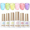 Picture of Born Pretty Jelly Gel Nail Polish 50% Semi Jelly Gel Polish Spring Summer Crystal Glass Translucent Pastel Gel Polish Candy Sweet Colors Blue Red Green Yellow Pink Purple Soak Off Gel Polish Hey Candy