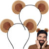Picture of DaliDali 2 Count Movable Brown Bear Ears Headband With Adjustable Ears, Bear Ear Hairband, Bear Costume Bear Headband Adult for Makeup Face Washing Women