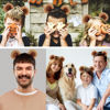 Picture of DaliDali 2 Count Movable Brown Bear Ears Headband With Adjustable Ears, Bear Ear Hairband, Bear Costume Bear Headband Adult for Makeup Face Washing Women