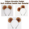Picture of DaliDali 2 Count Movable Brown Bear Ears Headband With Adjustable Ears, Bear Ear Hairband, Bear Costume Bear Headband Adult for Makeup Face Washing Women