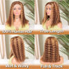 Picture of HIRIREMY 16 Inch Ombre Highlight Curly Bob Wig Human Hair For Black Women Wear And Go Glueless 13x4 HD Honey Blonde Highlight Deep Wave Lace Front Wigs Human Hair Pre Plucked Wet And Wavy 4/27