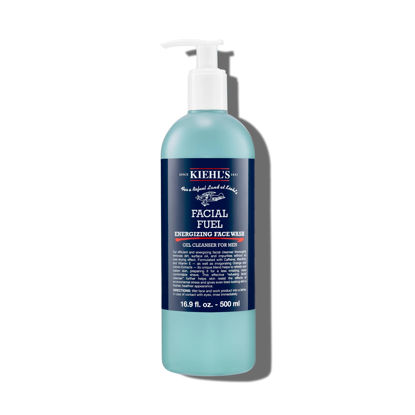 Picture of Kiehl's Facial Fuel Face Wash, Refreshing + Invigorating Men's Gel Cleanser, with Caffeine, Vitamin E and Menthol, Non-Drying Formula Moisturizes Skin, Great for Clogged Pores - 16.9 fl oz