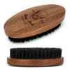 Picture of Menesia Black Walnut Wood Boar Bristle Hair Beard Brush for Men, Pocket Travel Men's Wooden Small Soft Beard Brush (Black Walnut)