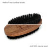 Picture of Menesia Black Walnut Wood Boar Bristle Hair Beard Brush for Men, Pocket Travel Men's Wooden Small Soft Beard Brush (Black Walnut)