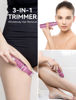 Picture of unibono 3-in-1 Electric Razor for Women - Waterproof Women Bikini Trimmer,Rechargeable Electric Shaver for Women,Pubic Hair Trimmer Women,Personal Trimmer Groomer for Body Hair (Rose Red, RR-1)