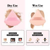 Picture of 8Pcs of Triangular Powder Puff Makeup Sponges, Made of Super-soft Velvet, Designed for Contouring, Eye, and Corner, Beauty Blender Foundation Mixing Container.