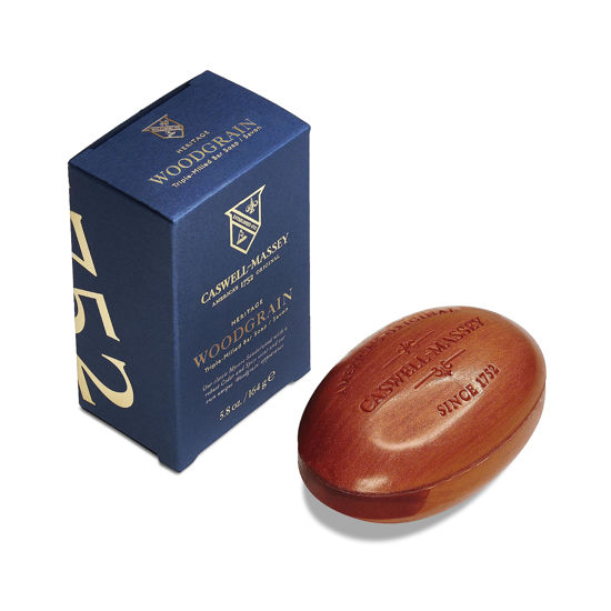 Picture of Caswell-Massey Natural Bar Soap for Men & Women, Moisturizing Body Soap Bar for All Skin Types, Made with Essential Oils & Plant-Based Formula for Soft Skin, Woodgrain Sandalwood, 5.8 oz