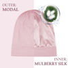 Picture of OLESILK 100% Mulberry Silk Bonnet for Sleeping Women, Silk Hair Wrap for Sleeping, Silk Sleep Bonnet for Women&Men, Real Silk, Not Satin Pink