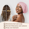 Picture of OLESILK 100% Mulberry Silk Bonnet for Sleeping Women, Silk Hair Wrap for Sleeping, Silk Sleep Bonnet for Women&Men, Real Silk, Not Satin Pink
