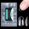 Picture of Medium Round Oval Nail Tips, 216pcs Acrylic Fake Nails Soft Gel X Nail Tips, Full Cover Pre-Shaped Matte Clear Press on Nails for Extension, Diy at Home Manicure 12 Sizes