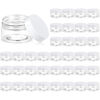 Picture of 36 Pack 1 OZ Plastic Jars Round Clear Cosmetic Container Jars with White Lids, Eternal Moment Plastic Slime Jars for Lotion, Cream, Ointments, Makeup, Eye shadow, Samples, Pot, Travel Storage