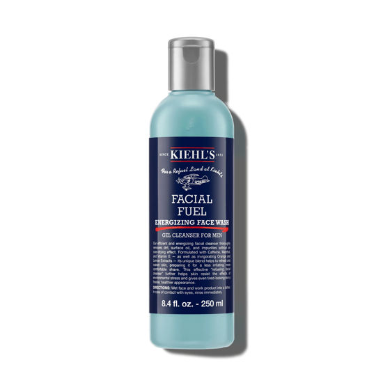 Picture of Kiehl's Facial Fuel Face Wash, Refreshing + Invigorating Men's Gel Cleanser, with Caffeine, Vitamin E and Menthol, Non-Drying Formula Moisturizes Skin, Great for Clogged Pores - 8.4 fl oz