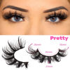 Picture of Veleasha Mink Lashes Spiky Cat Eye Lashes Dramatic Eyelashes Fluffy 7 Pairs Manga Lashes 16-26mm Wet Long False Eyelashes 3D Lashes Look Like Eyelash Extensions (C+ Curl - Pretty)