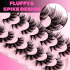 Picture of Veleasha Mink Lashes Spiky Cat Eye Lashes Dramatic Eyelashes Fluffy 7 Pairs Manga Lashes 16-26mm Wet Long False Eyelashes 3D Lashes Look Like Eyelash Extensions (C+ Curl - Pretty)