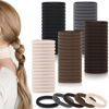 Picture of obeoby 100PCS Neutral Colors Hair Ties, Seamless Hair Ties Ponytail Holders Elastics Hair Accessories for Women Girls