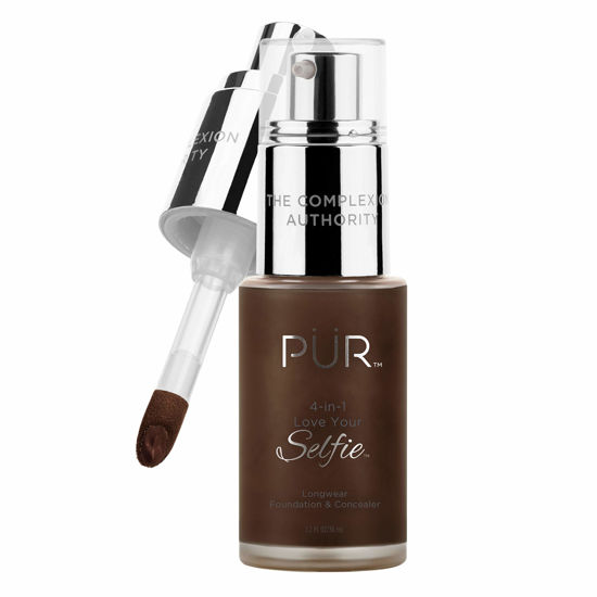 Picture of PÜR MINERALS 4-in-1 Love Your Selfie Longwear Foundation & Concealer, Full Coverage Liquid Foundation, Hydrating Formula, Cruelty Free
