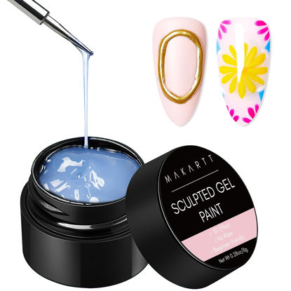 Picture of Makartt 3D Nail Gel: 3D Painting Gel Clear Nail Gel For Chrome Nail Powder Micro 3D Sculpting Gel No Wipe UV Gel for Gel Nail Polish 3D Carving Drawing Gel for Nail Art at Home & Salon DIY 0.28 fl.oz